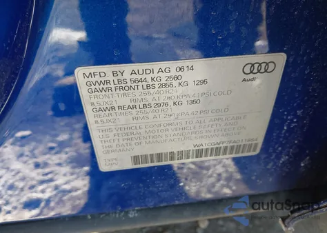 2015 Audi Sq5 3.0T Premium Plus z USA, uszkodzony, nr VIN WA1CGAFP7FA011884